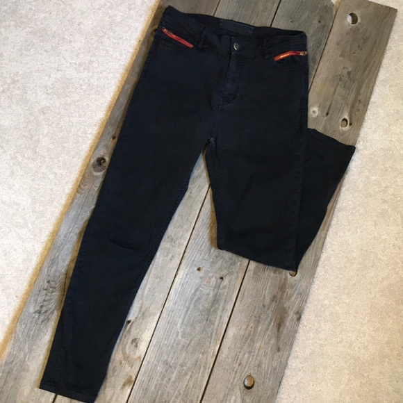 Black Etienne Marcel Trim Detail Skinny Crop Jeans - Picture 2 of 7